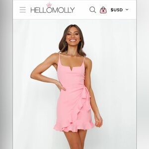 hello molly pink tie dress